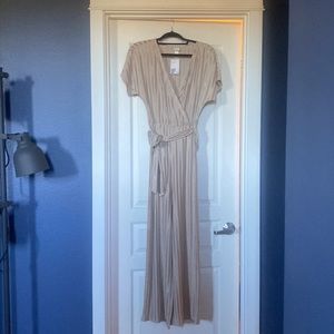 H&M Gold and beige striped jumpsuit NWT
